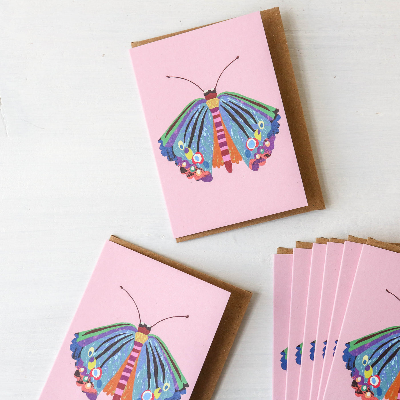 Pack of 8 Mini Rainbow Butterfly Cards