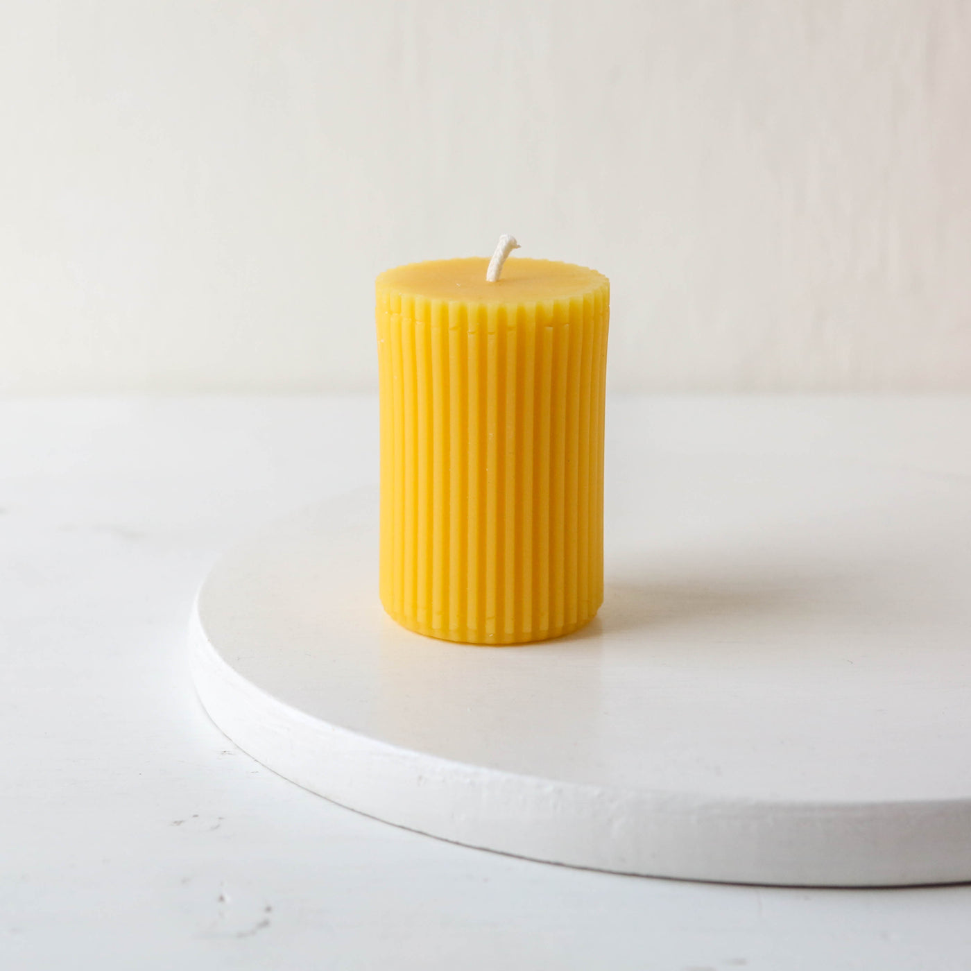 Pure Beeswax Fluted Pillar Candle