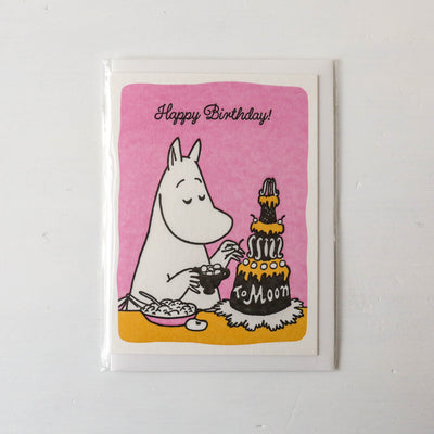 Moomin Birthday Cake Letterpress Greetings Card