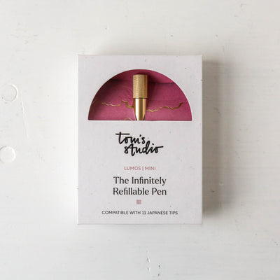 The Lumos Mini in Brass - Refillable Pen with Multiple Tips