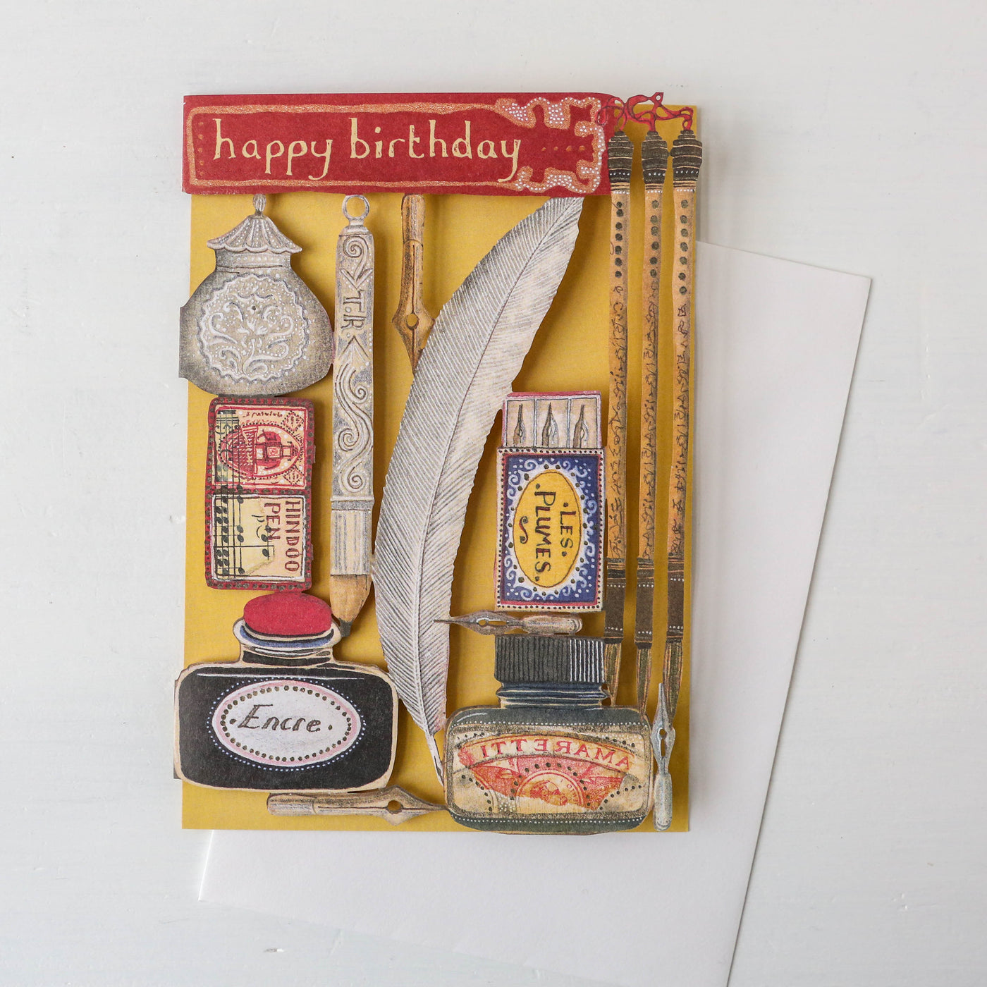 Quills and Ink Lasercut Birthday Card