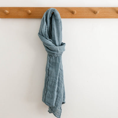 Soft Linen Scarf - Light Blue