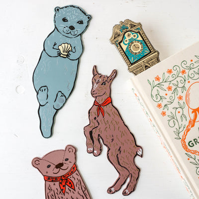Otter Leather Bookmark