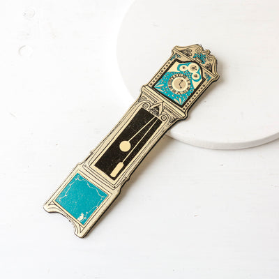 Grandfather Clock Leather Bookmark
