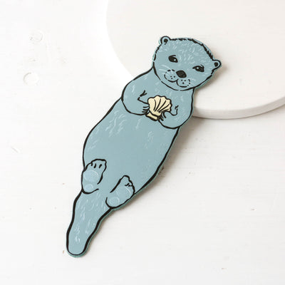 Otter Leather Bookmark