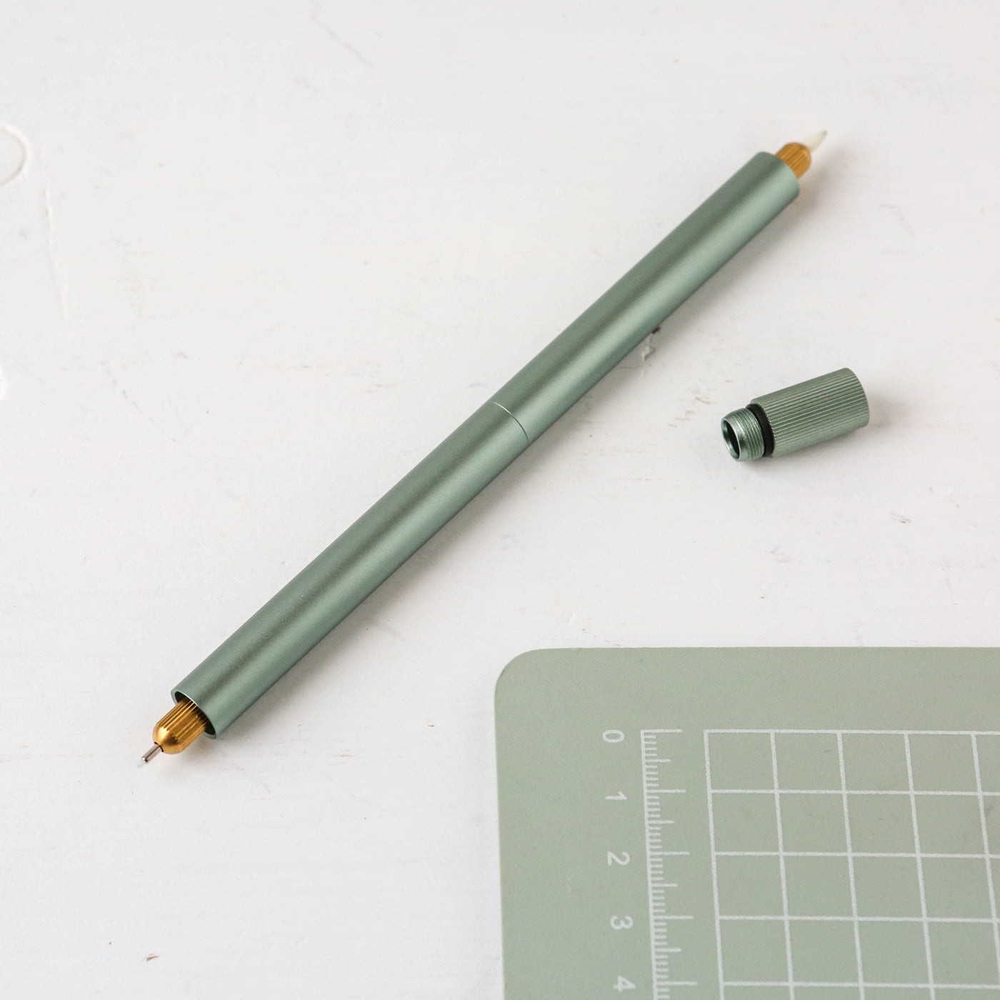 The Lumos Pro Duo in Sage - Two Refillable Pens with Multiple Tips