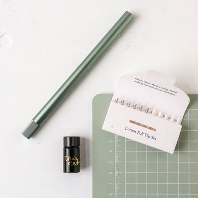 The Lumos Pro Duo in Sage - Two Refillable Pens with Multiple Tips