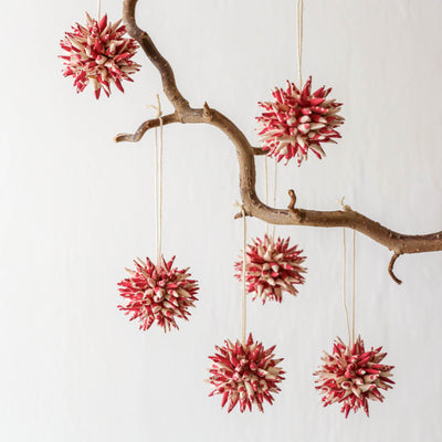 Kotte Patterned Mini Hanging Christmas Ornaments - Pack of 6