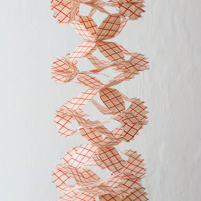 Honeycomb Paper Christmas Garland - Red