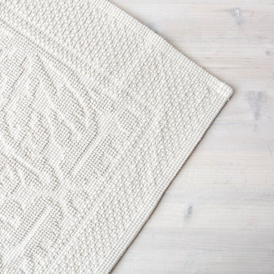 Woven Cotton Bath Mat - Cream