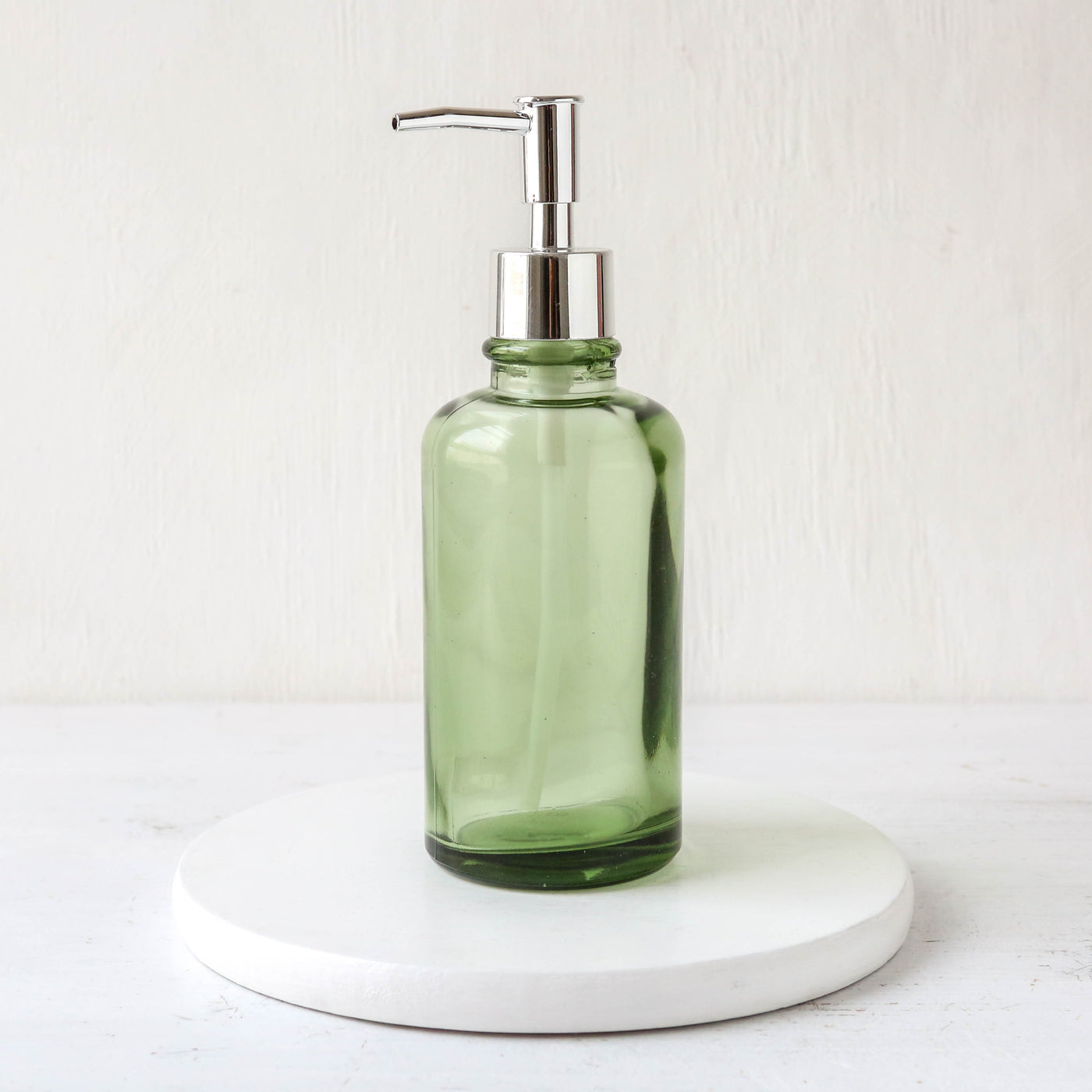Green Glass Soap Dispenser
