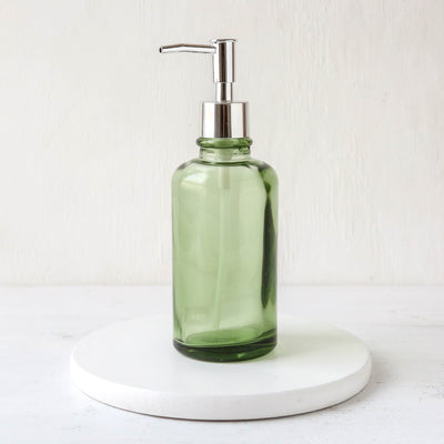 Green Glass Soap Dispenser