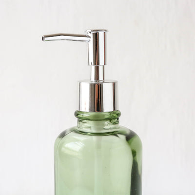 Green Glass Soap Dispenser