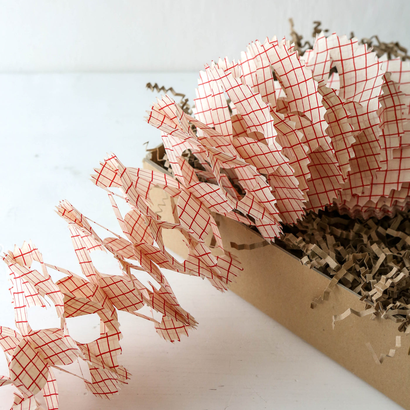 Honeycomb Paper Christmas Garland - Red