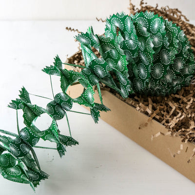 Honeycomb Paper Christmas Garland - Green
