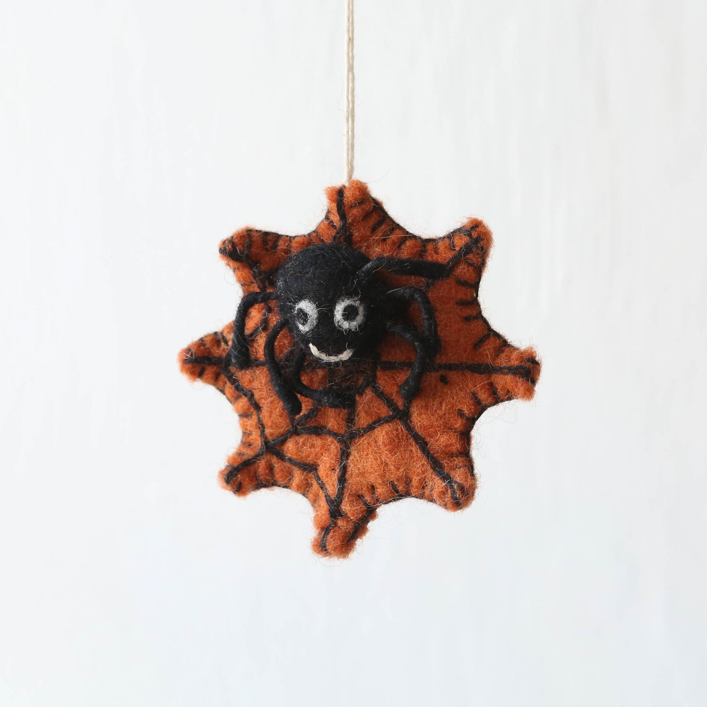 Spider on Web Felt Hanging Decoration
