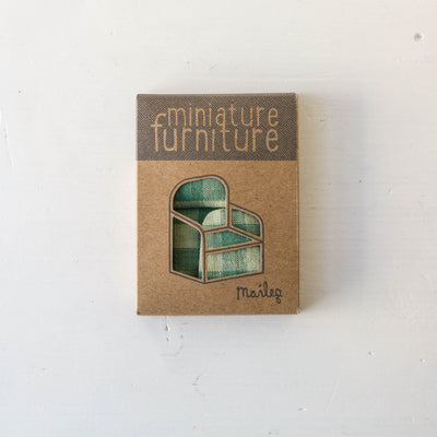 Maileg Chair for Mouse - Green Check