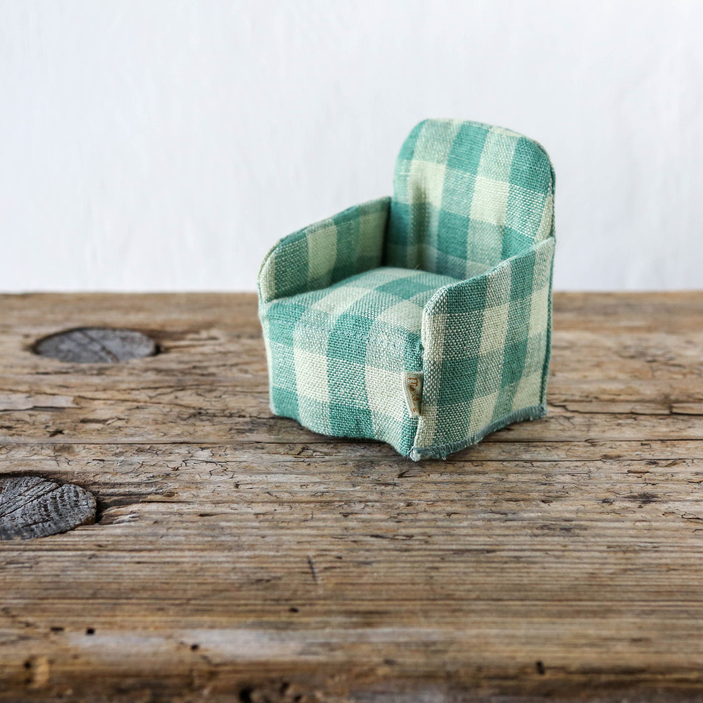 Maileg Chair for Mouse - Green Check