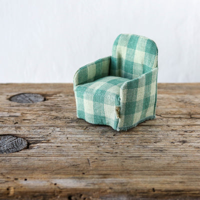 Maileg Chair for Mouse - Green Check