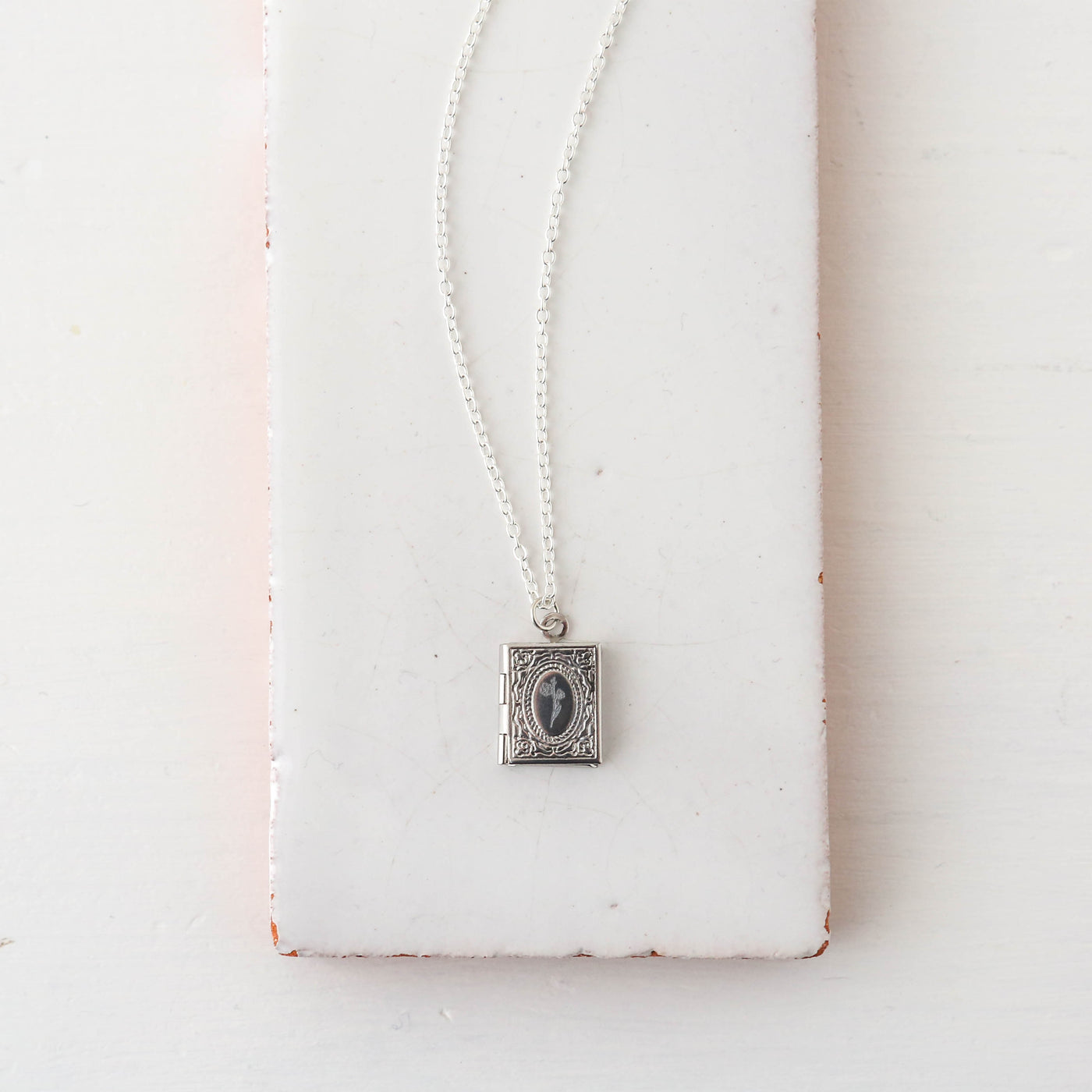 Forget-Me-Not Miniature Book Locket