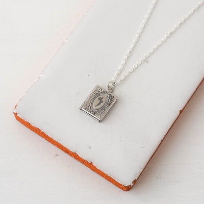 Forget-Me-Not Miniature Book Locket