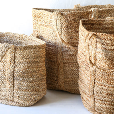 Jute Braided Storage Basket - Medium