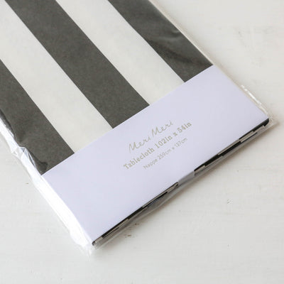 Black Striped Tablecloth