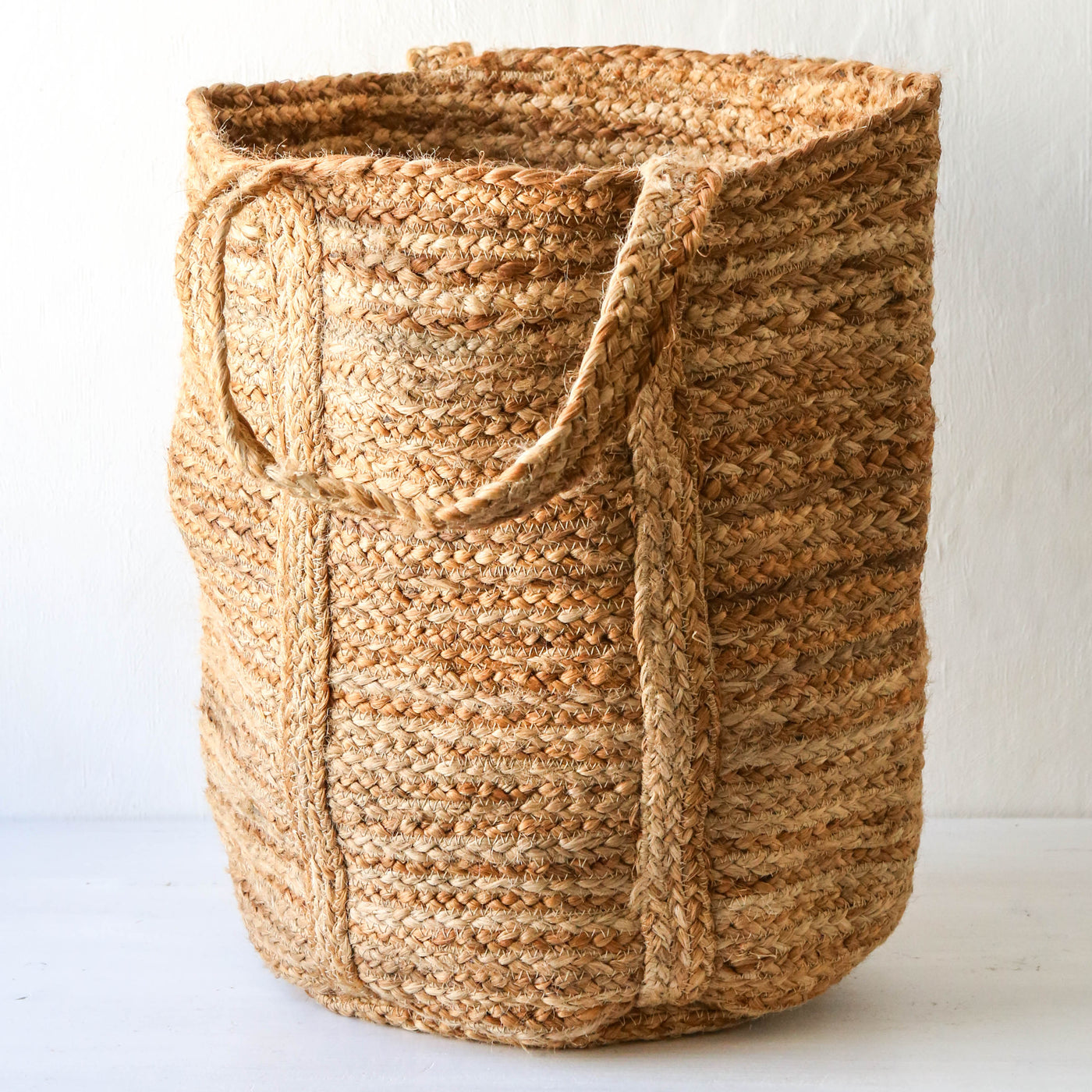 Jute Braided Storage Basket - Tall