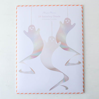 Spinning Ghost Decorations - Pack of 10