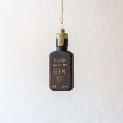 SALE Bottle of Gin Glass Tree Decoration