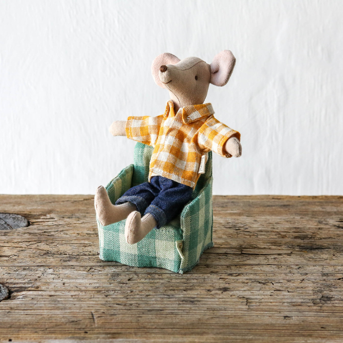 Maileg Chair for Mouse - Green Check