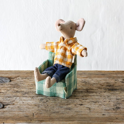 Maileg Chair for Mouse - Green Check
