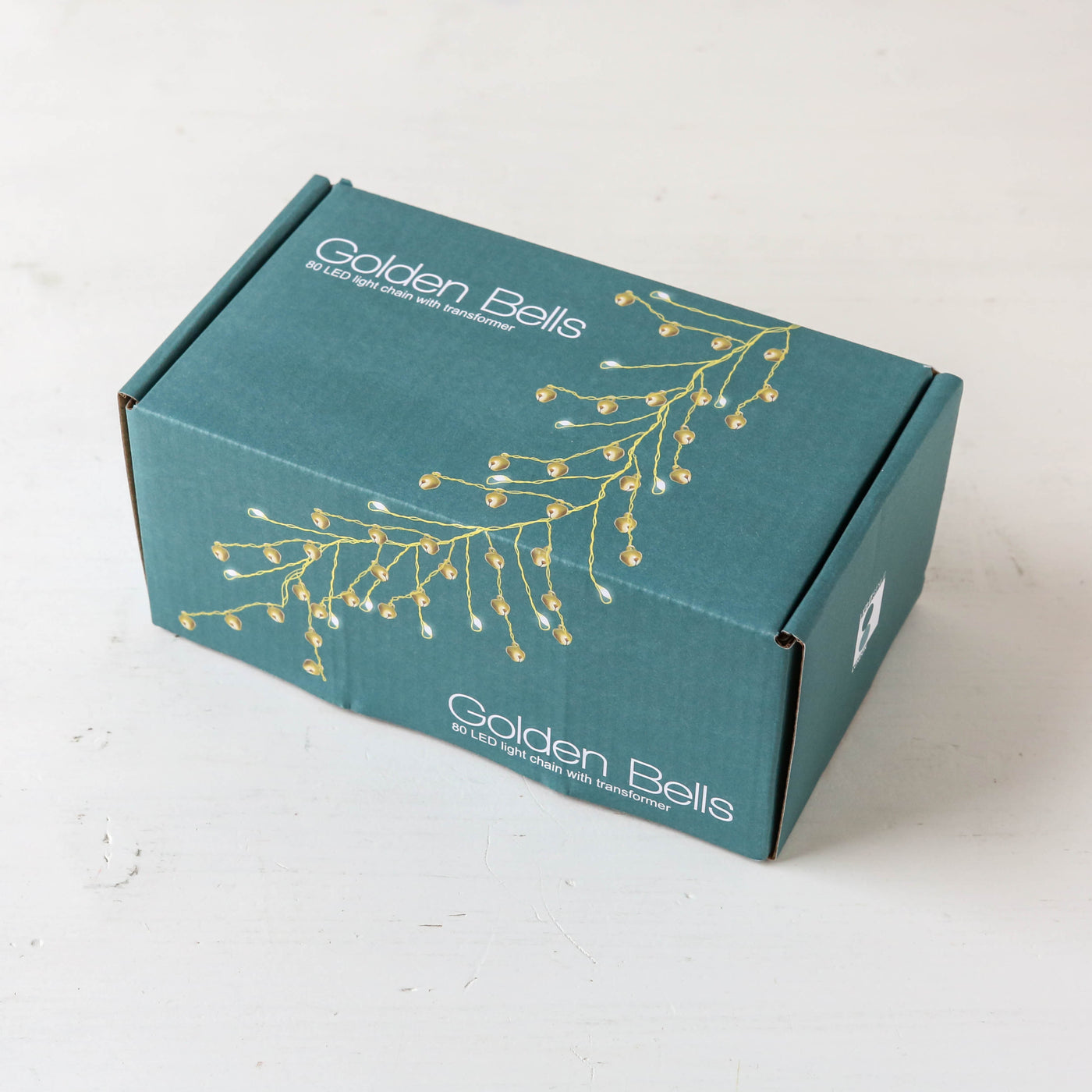 Illuminated Golden Bell Garland - 80 lights 2m, Mains Powered