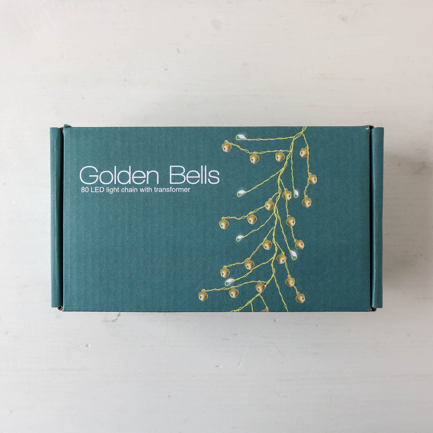 Illuminated Golden Bell Garland - 80 lights 2m, Mains Powered