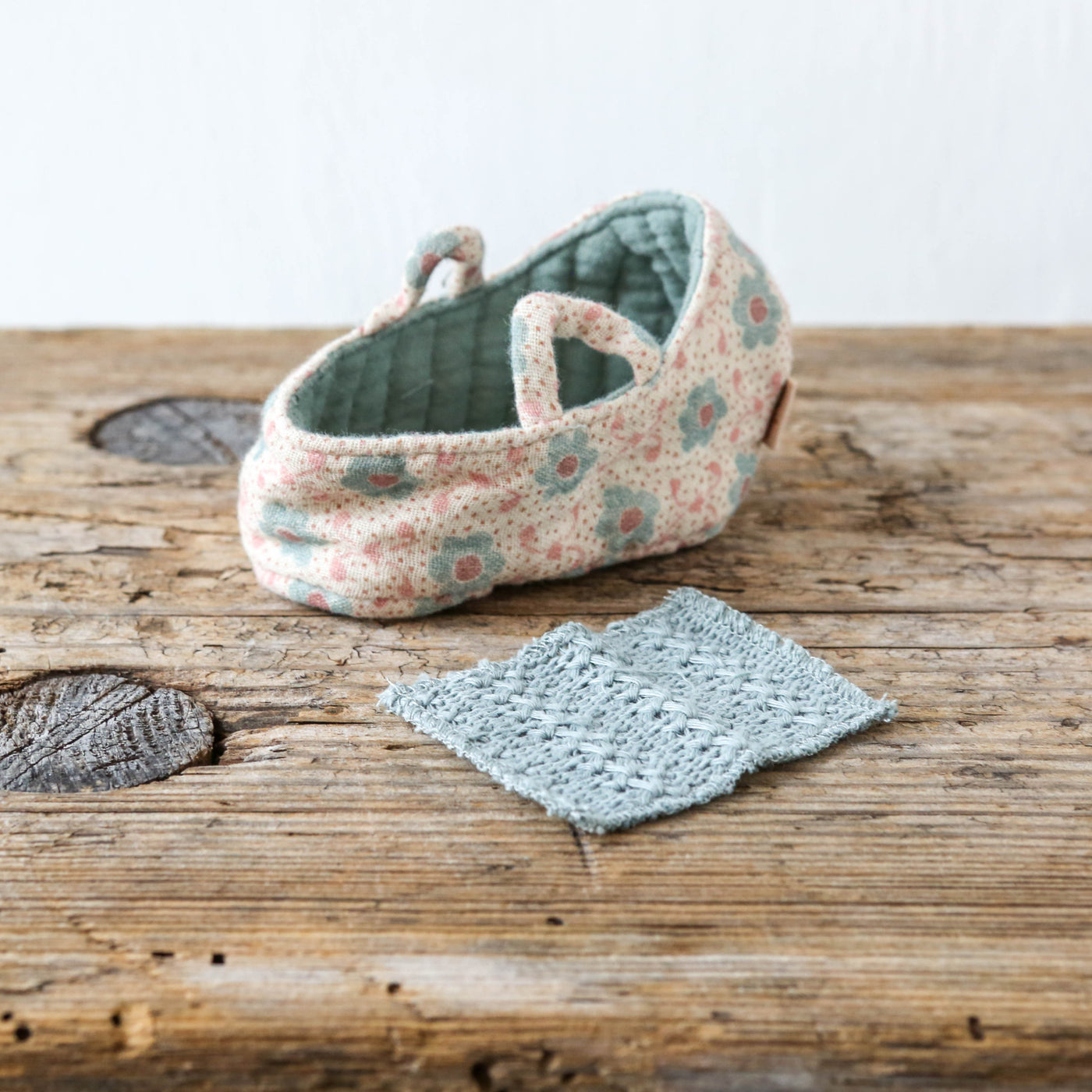 Maileg Mouse Carry Cot - Blue