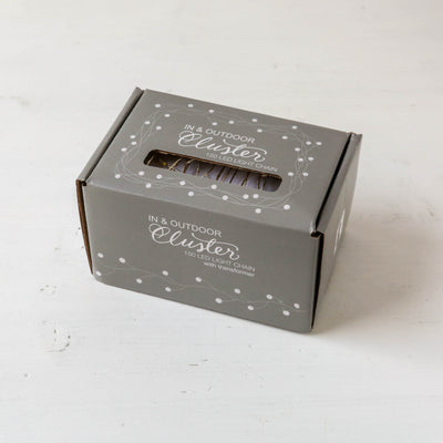 Wire Cluster Lights in Silver - 150 lights 7.5m, Mains Powered