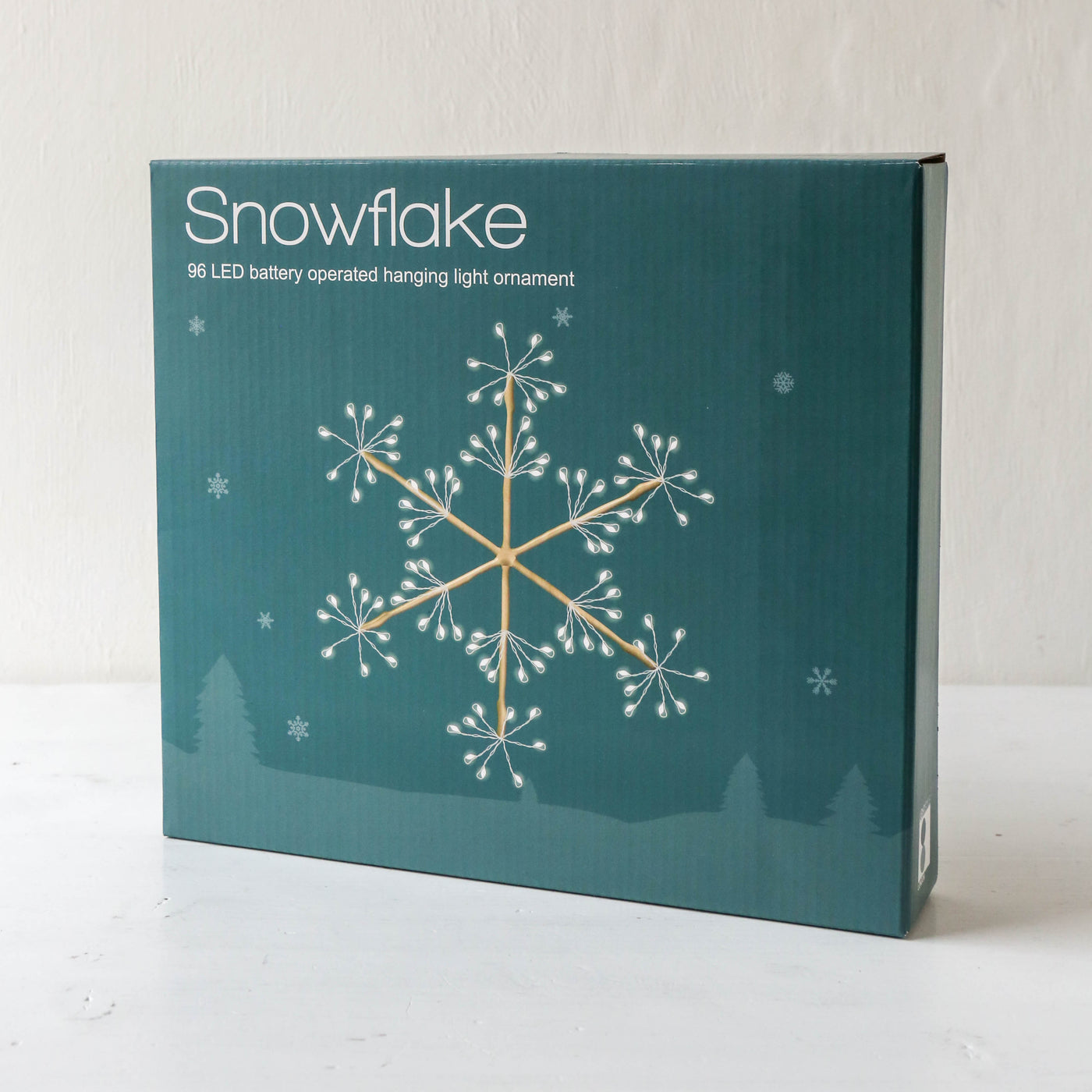 20cm 'Snowflake' Illuminated Hanging Decoration, Battery Powered