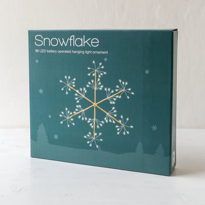 20cm 'Snowflake' Illuminated Hanging Decoration, Battery Powered