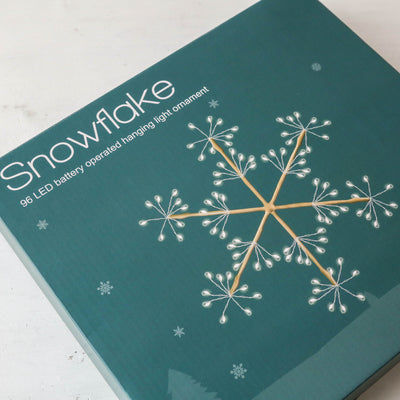 20cm 'Snowflake' Illuminated Hanging Decoration, Battery Powered