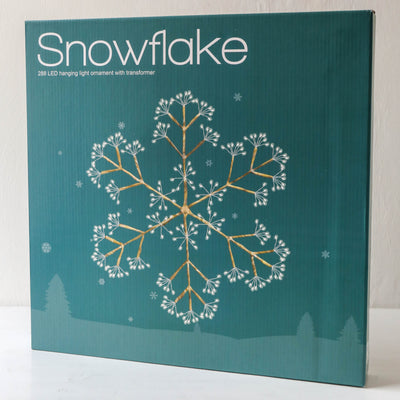 40cm 'Snowflake' Illuminated Hanging Decoration, Mains Powered