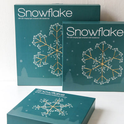 40cm 'Snowflake' Illuminated Hanging Decoration, Mains Powered