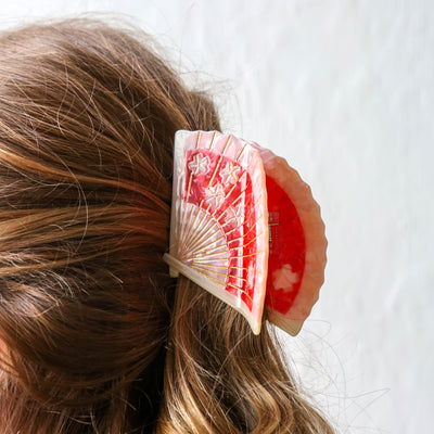 Hand Painted Cellulose Hair Claw - Blossom Fan