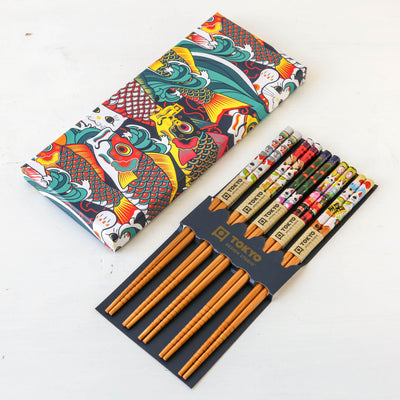 Chopstick Gift Set - Lucky Cat & Koinobori