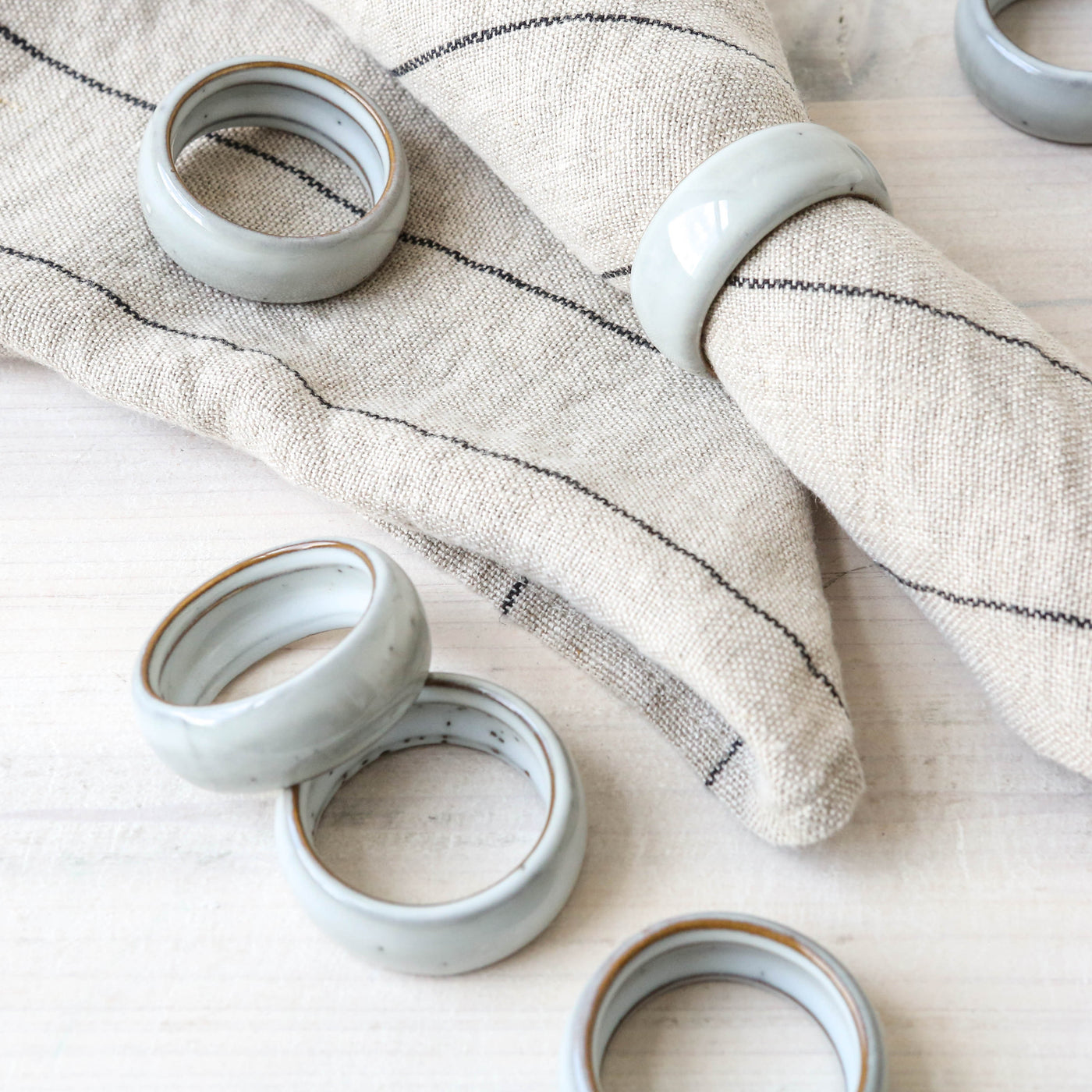 6 Nordic Sand Napkin Rings