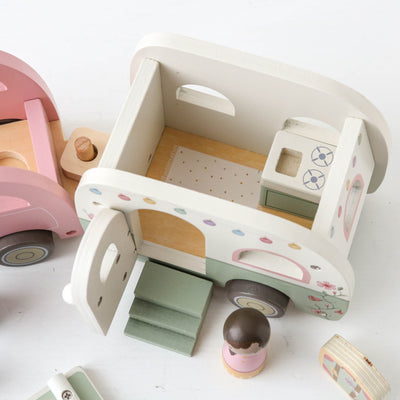 Wooden Car with Caravan
