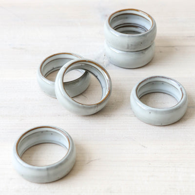 6 Nordic Sand Napkin Rings