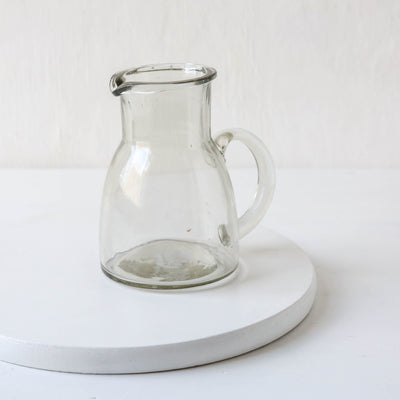 Small Clear Glass Handled Jug