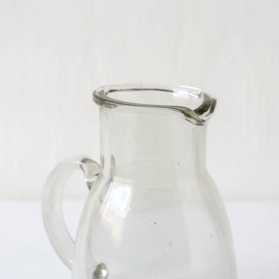 Small Clear Glass Handled Jug