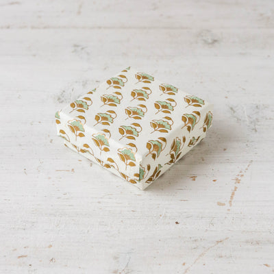 Square Flat Covered Box in Priya Sage - Small