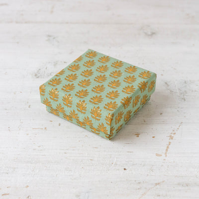 Square Flat Covered Box in Priya Sage - Small